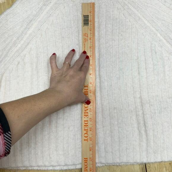 Zara Cream Light Pink Wool Alpaca Blend Ribbed Knit Turtleneck Sweater Medium - Picture 13 of 16